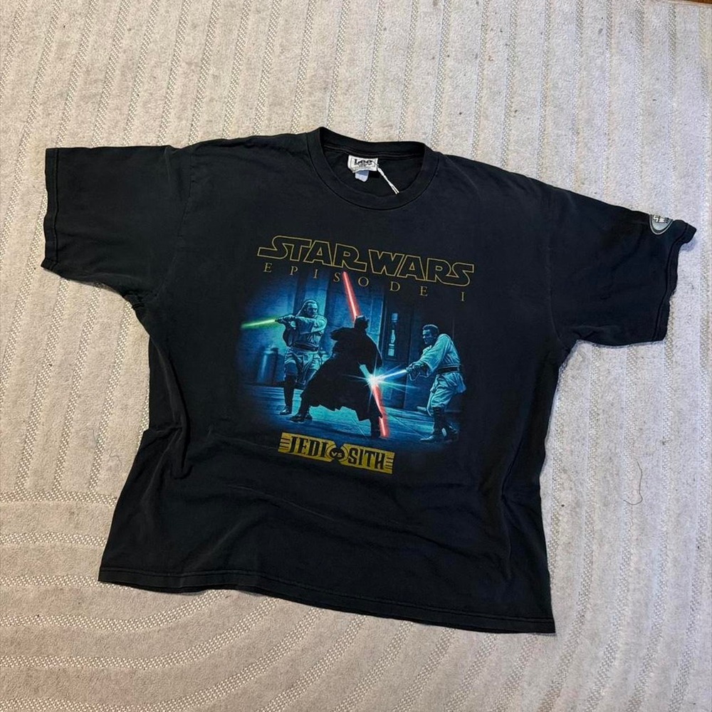 Vtg 90s Lee x Star Wars Episode I "Jedi vs Sith" T-shirt size 2XL Retro Movie